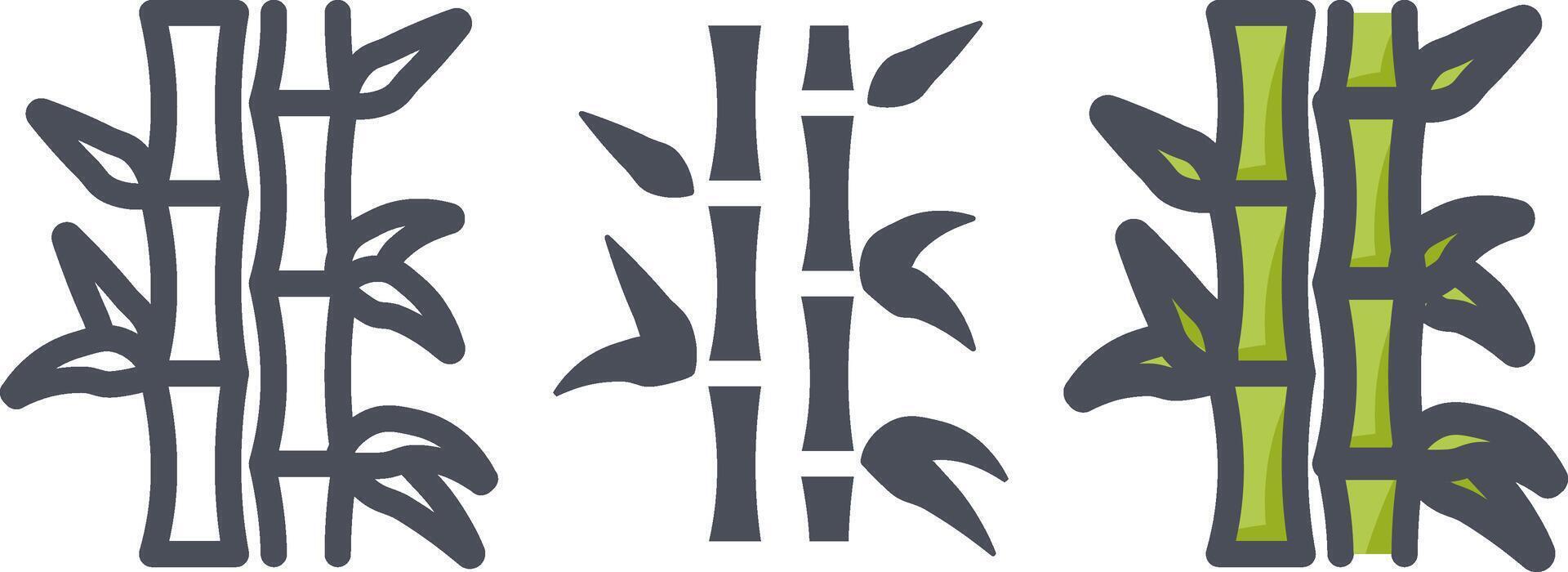 Flat forest trees icons, garden or park landscape elements. vector