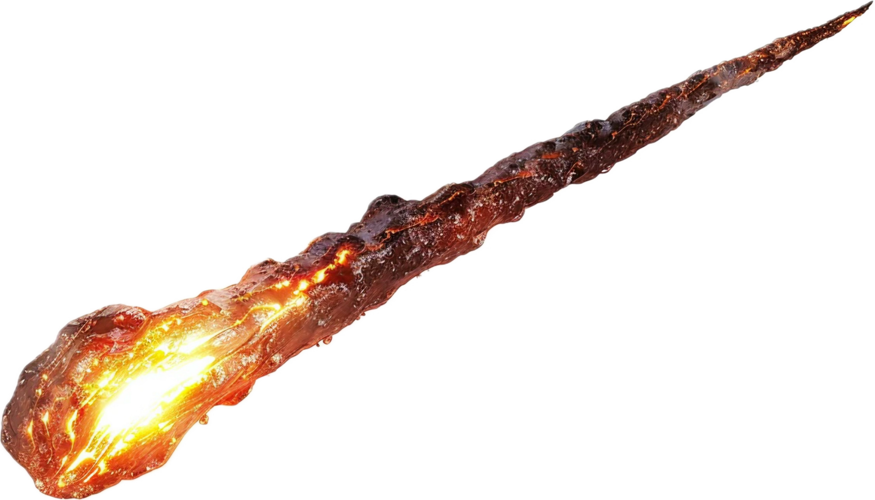 Fiery Meteor Streaking Through the Sky. png