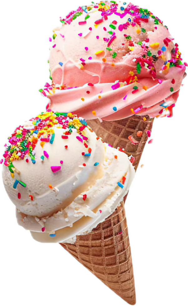 Vanilla Soft Serve Ice Cream Cone. png