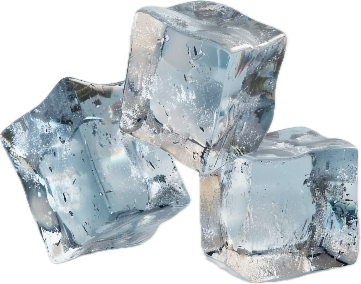 Close-up of Three Ice Cubes. png