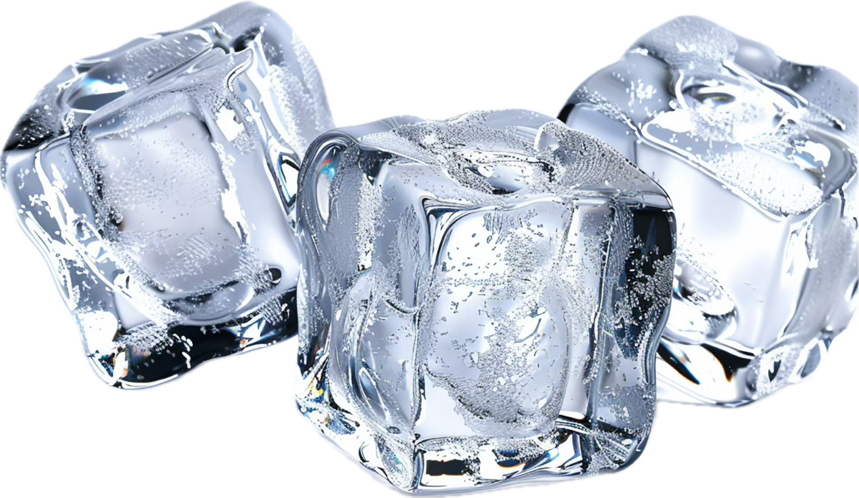 Close-up of Three Ice Cubes. png