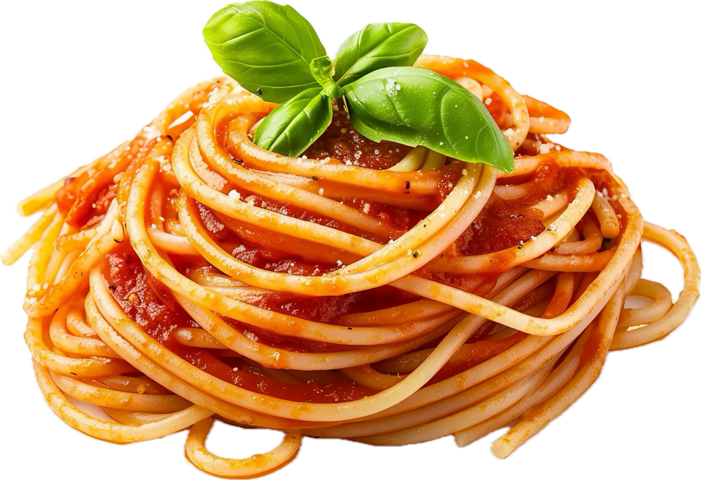 Spaghetti with Tomato Sauce and Basil. png