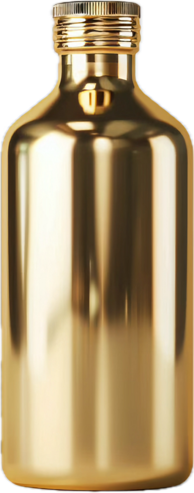 Elegant Golden Bottle with Smooth Finish. png