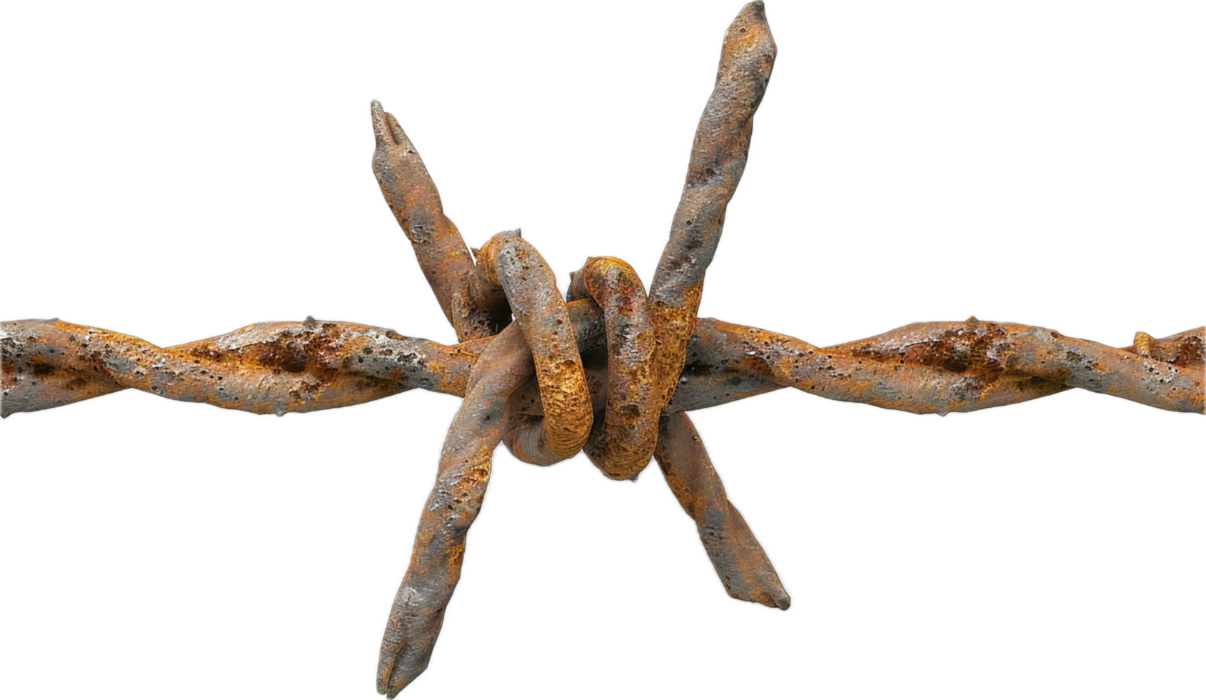 Rusty Barbed Wire Close-Up. png