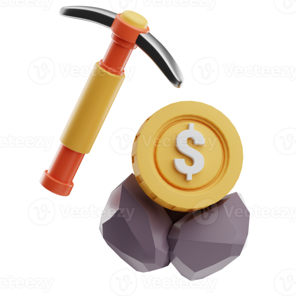 dollar maining Currency business illustration 3d png
