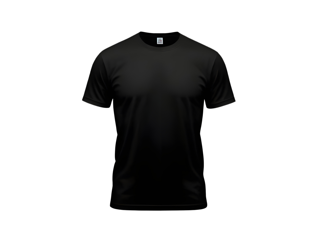t shirt round neck front, back and side view on transparent background png