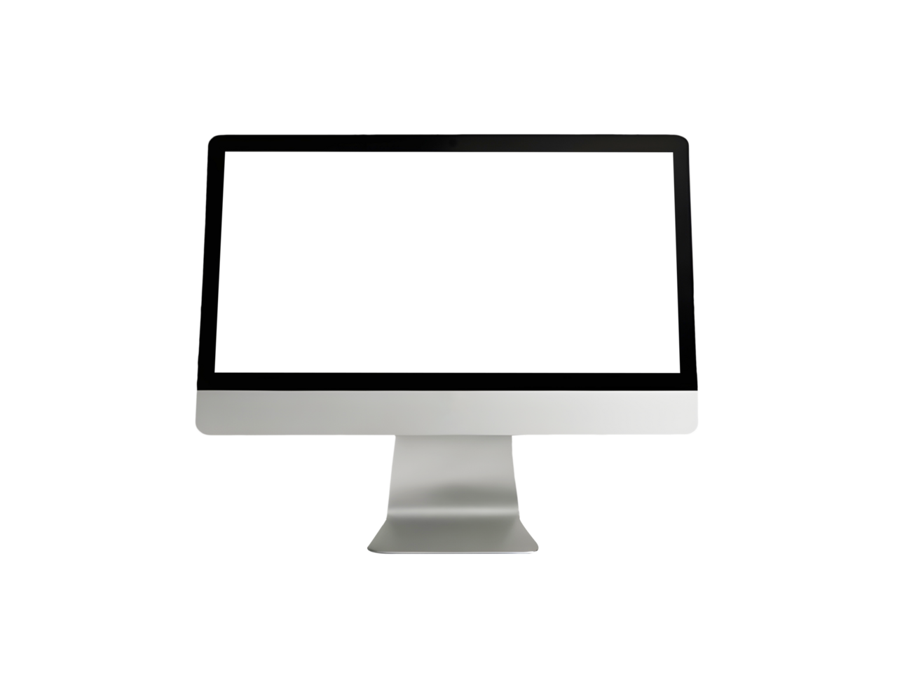Laptop computer with blank transparent screen and background png