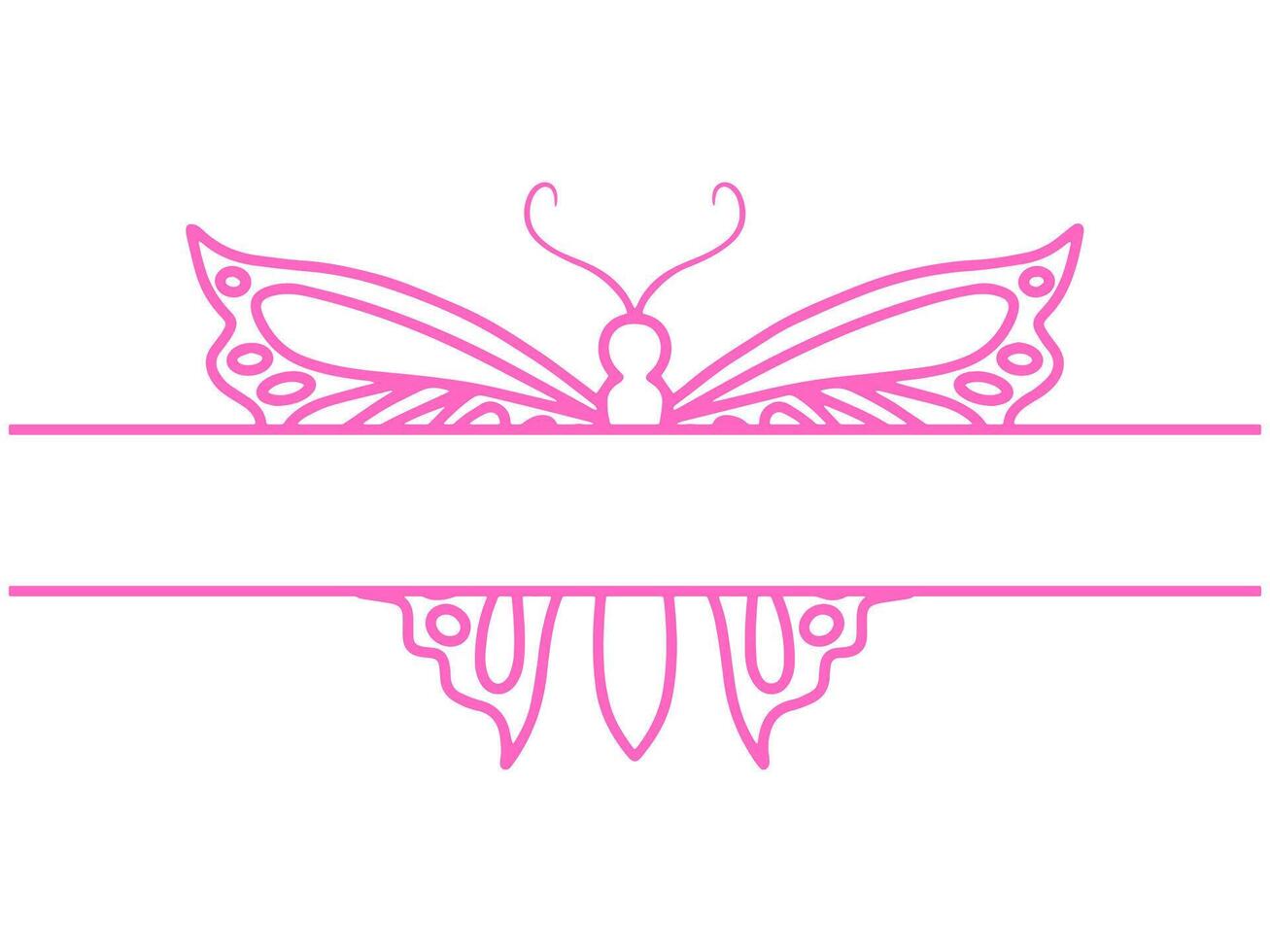 Butterfly Line Art Frame Background vector