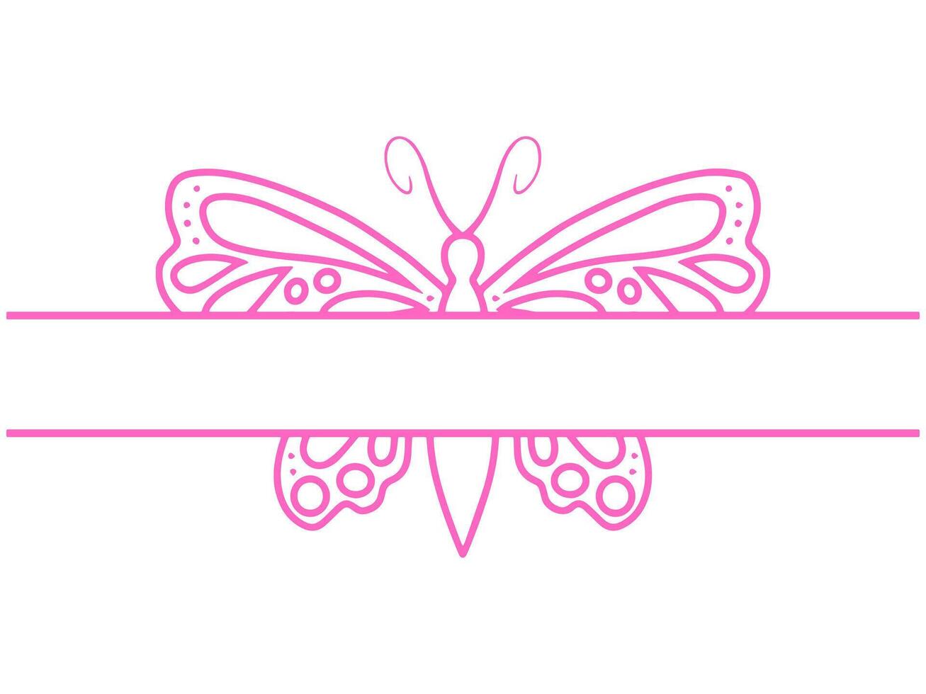 Butterfly Line Art Frame Background vector