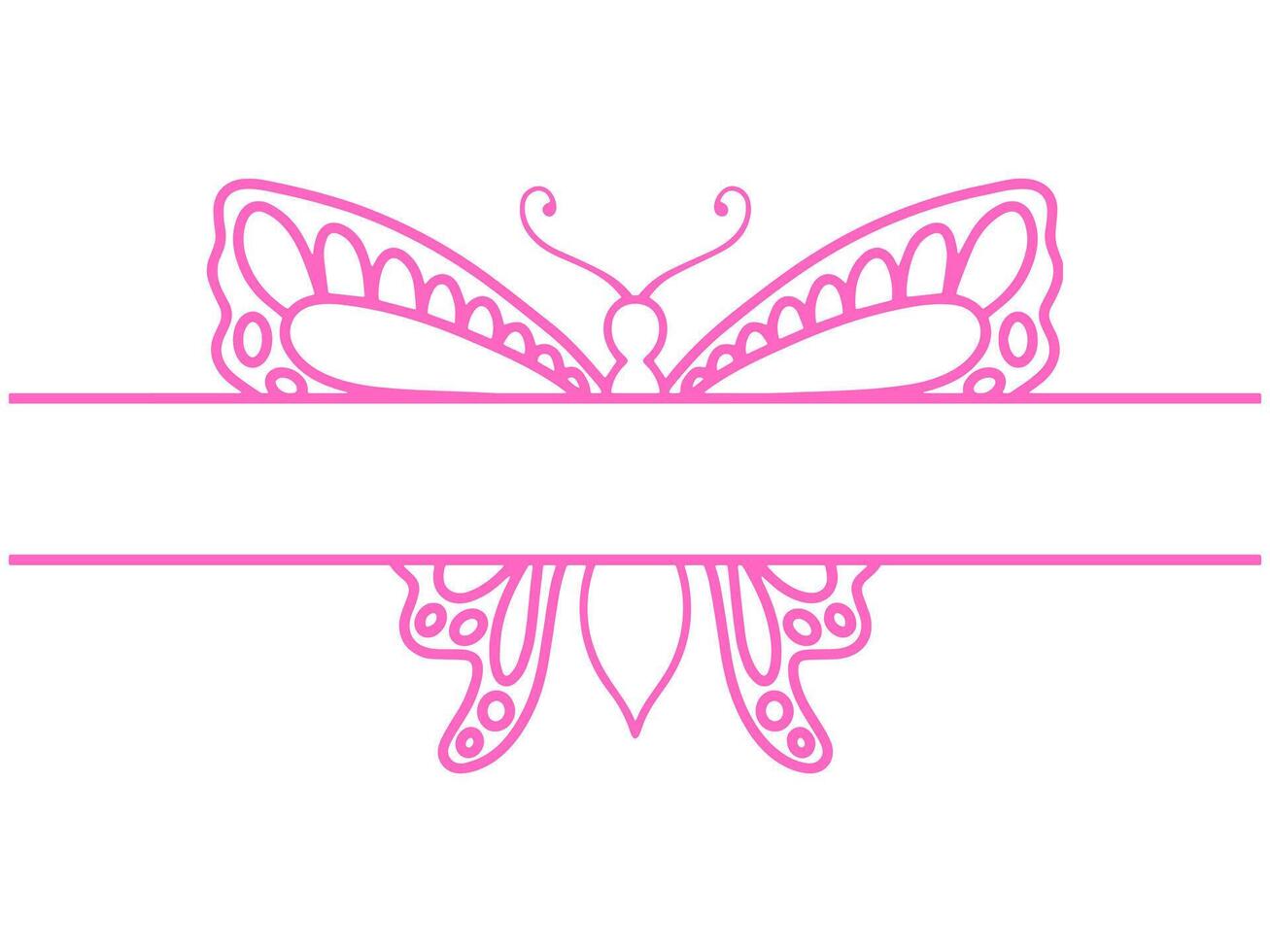 Butterfly Frame Sketch Line Art vector