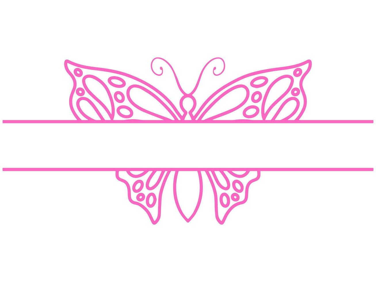 Butterfly Frame Sketch Line Art vector