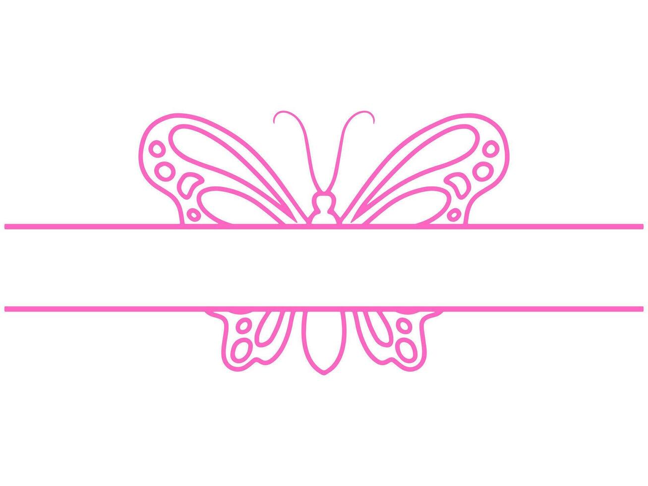 Hand Drawn Butterfly Frame Line Art vector