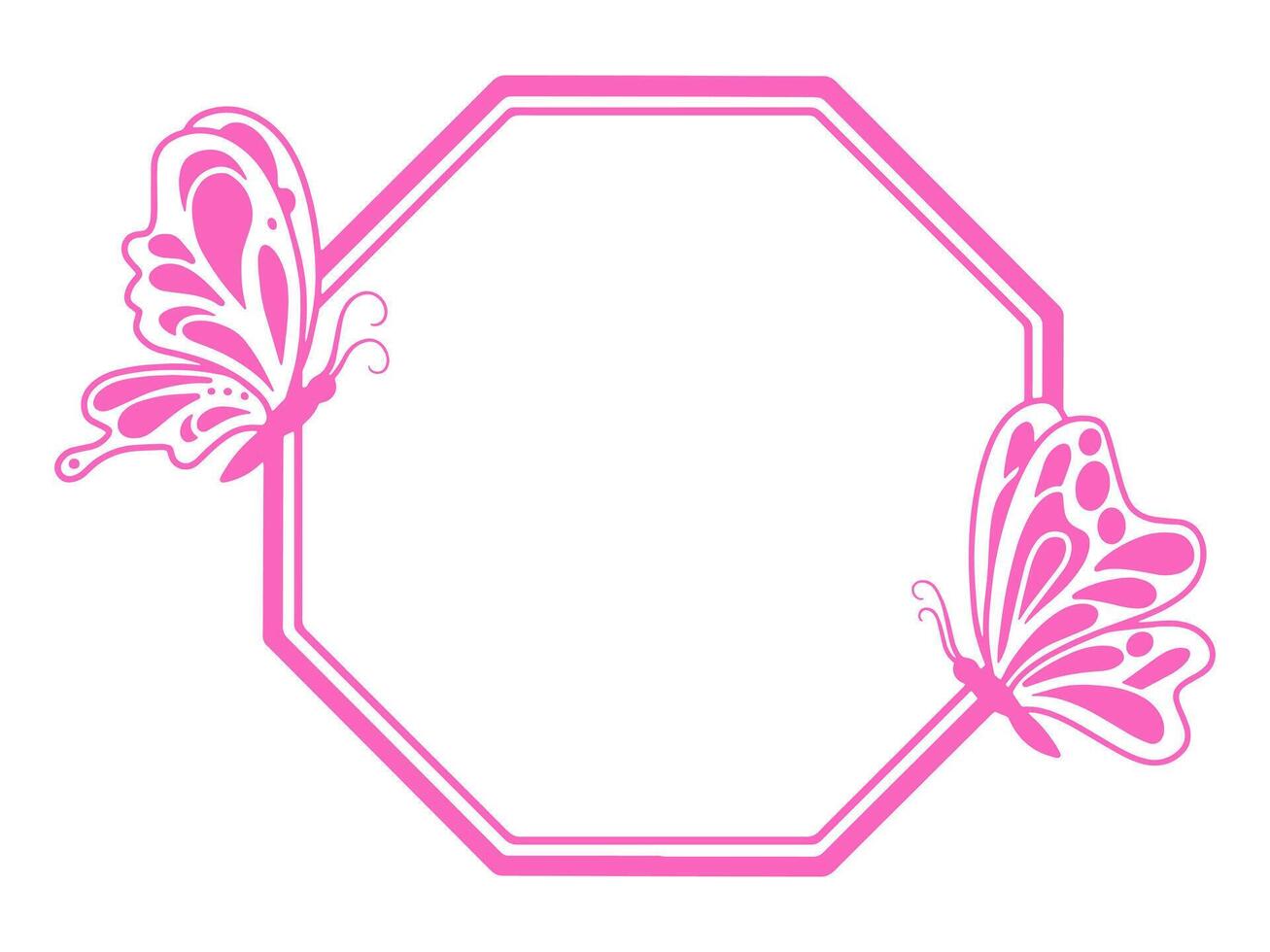 Butterfly Frame Sketch Line Art vector
