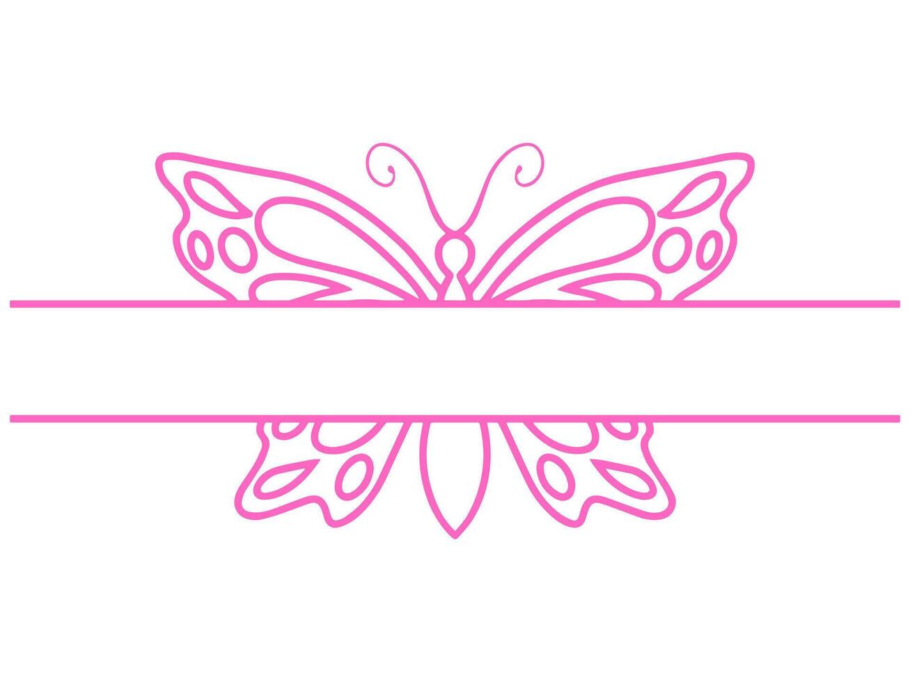 Butterfly Line Art Frame Background vector