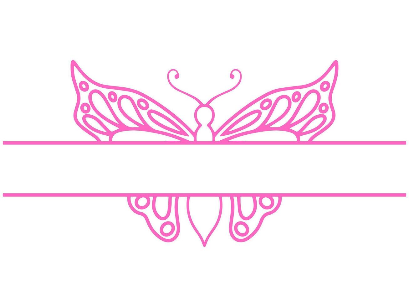 Hand Drawn Butterfly Frame Line Art vector