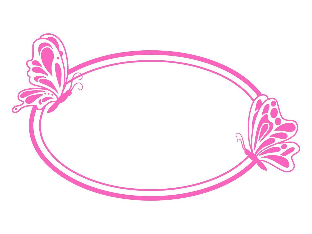 Hand Drawn Butterfly Frame Line Art vector