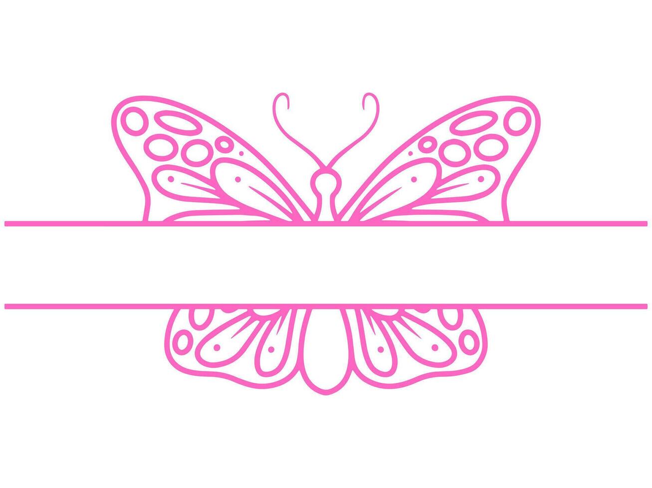 Butterfly Frame Sketch Line Art vector