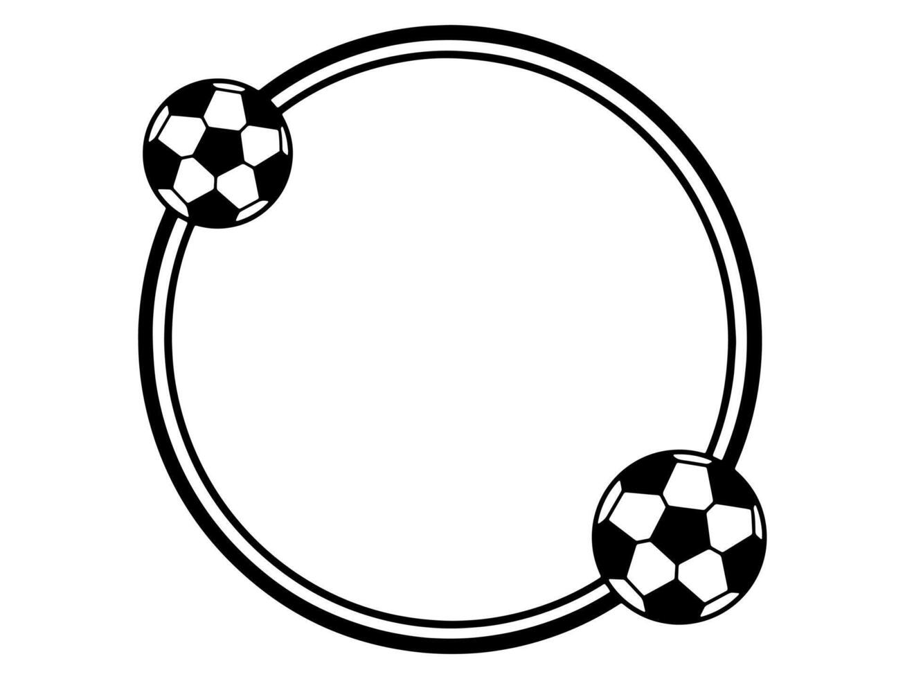 Frame Football Sketch Line Art vector