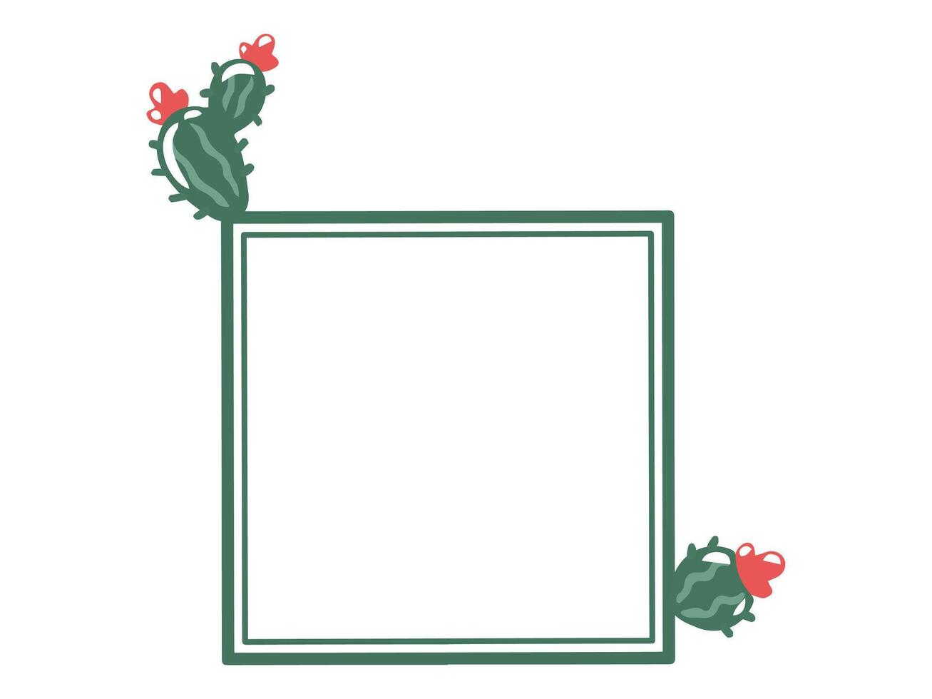 Cactus Frame Line Art Illustration vector