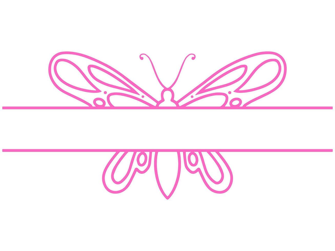 Hand Drawn Butterfly Frame Line Art vector