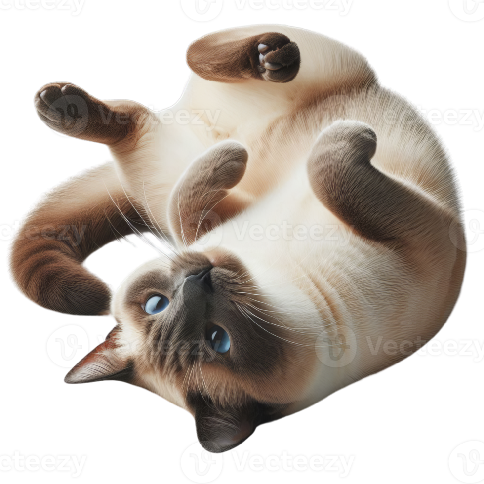 Adorable Kitten Engaged in Play on Transparent Background, Delightful Feline Frolic png