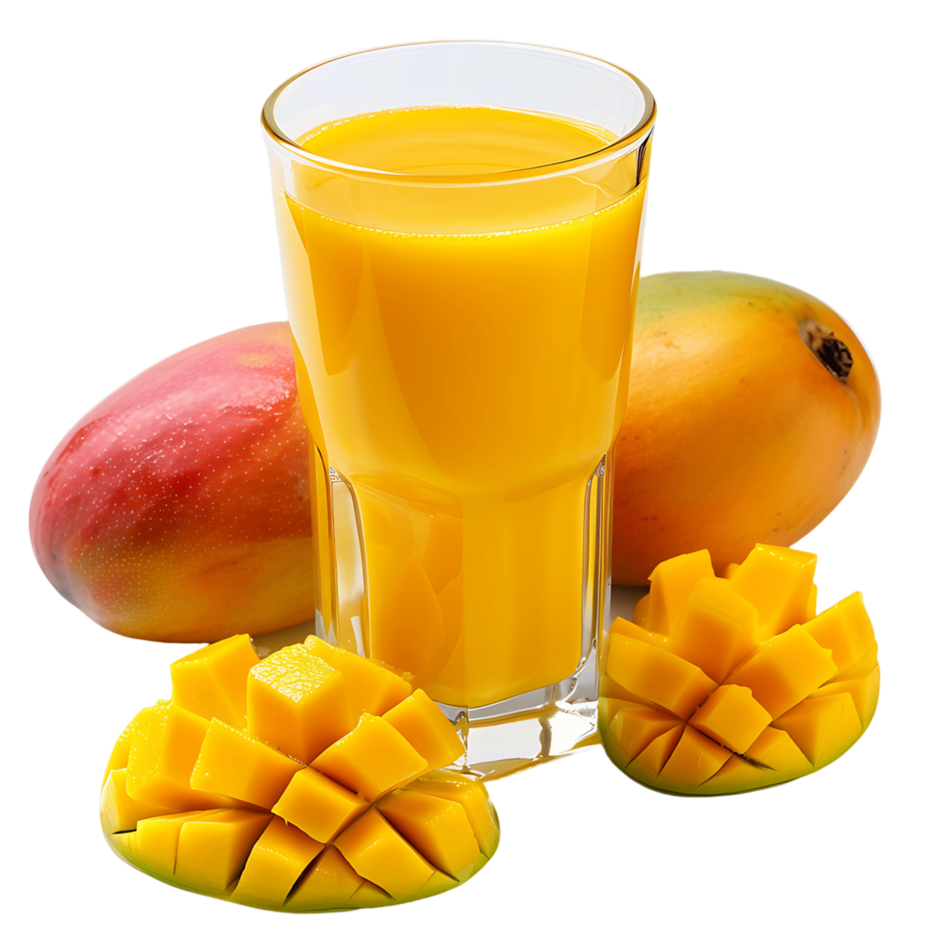 Tropical Bliss Mango Juice and Slices for Your Creative Projects 