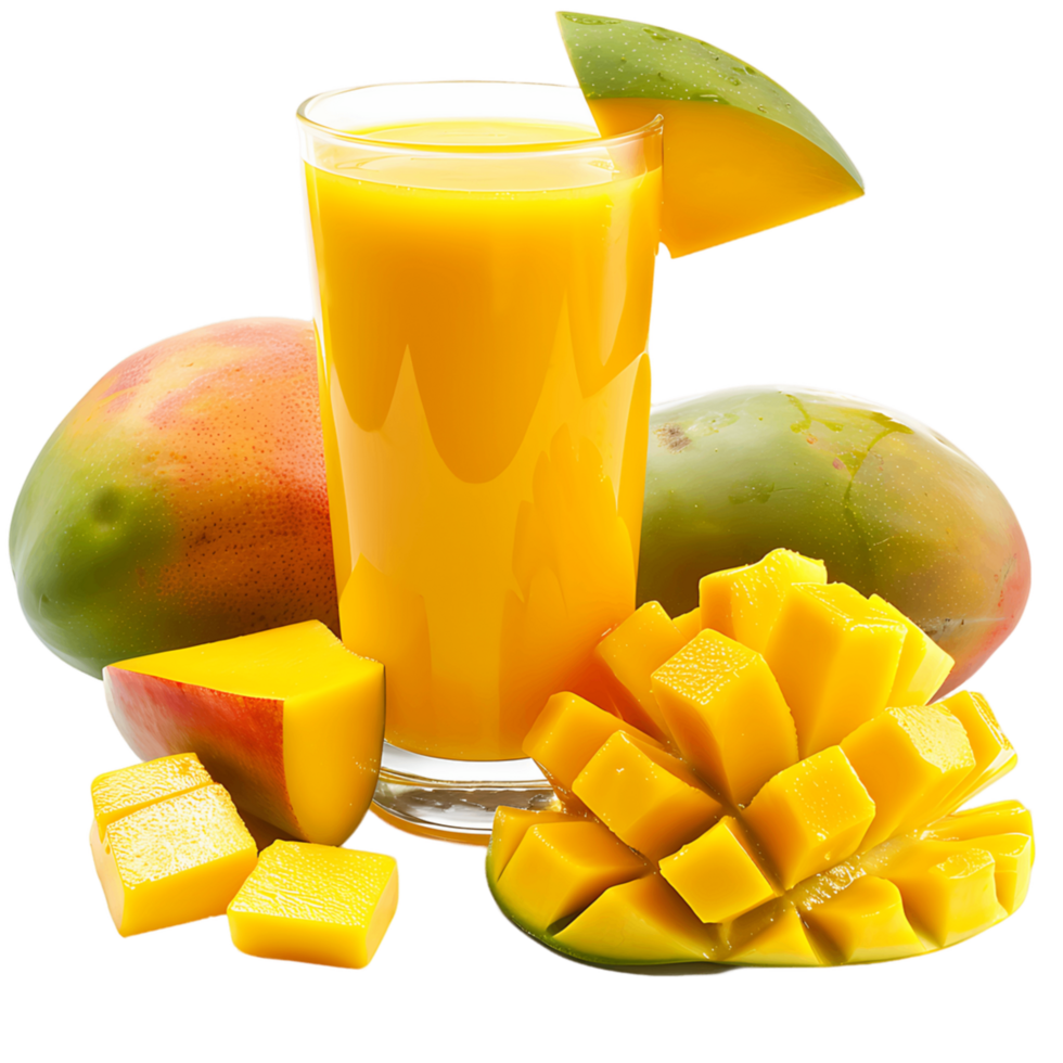 Tropical Mango Juice and Slices Ready to Use Images png