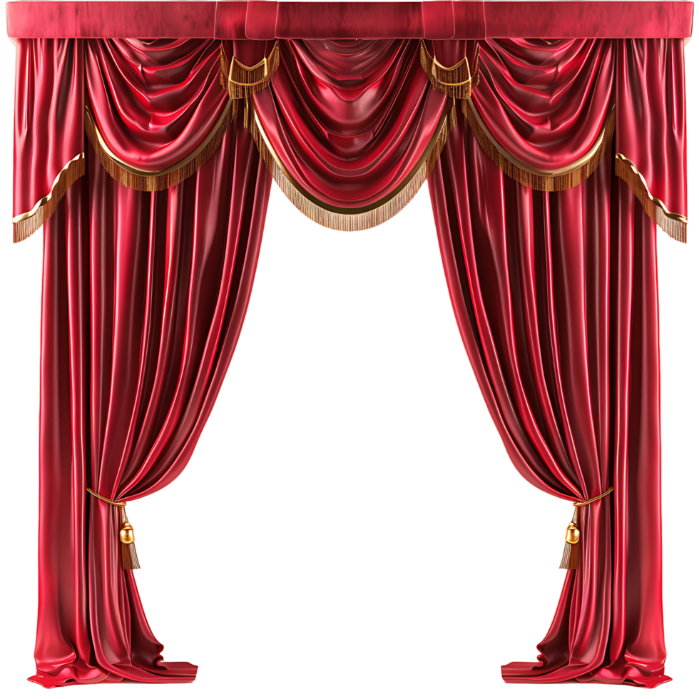 Enhance Your Projects with Isolated Red Theater Curtain Cut Outs png