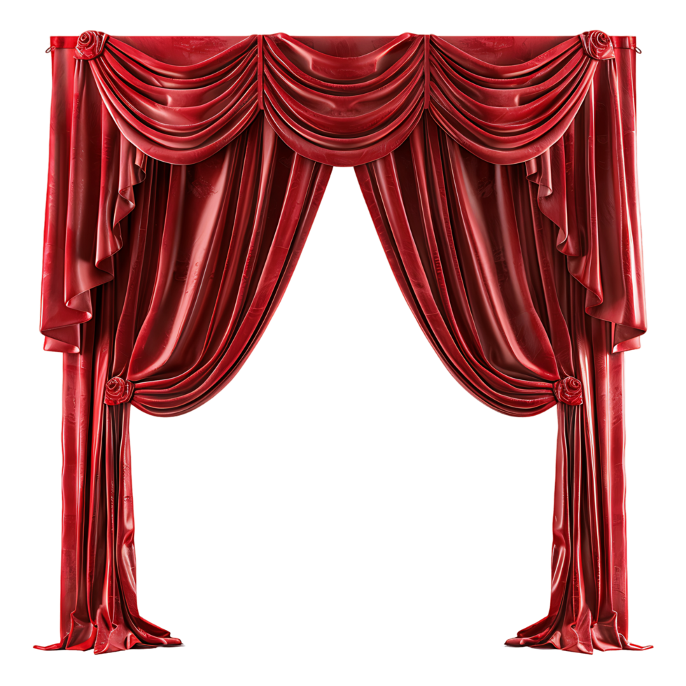 Red Theater Curtain Detail Stock Imagery Ready for Your Designs png