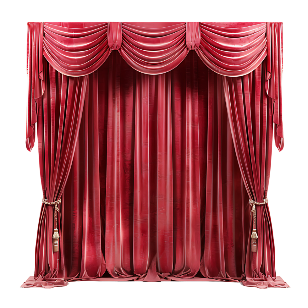 Red Theater Curtain on Transparent Background Cut Out Stock Photo Collection png