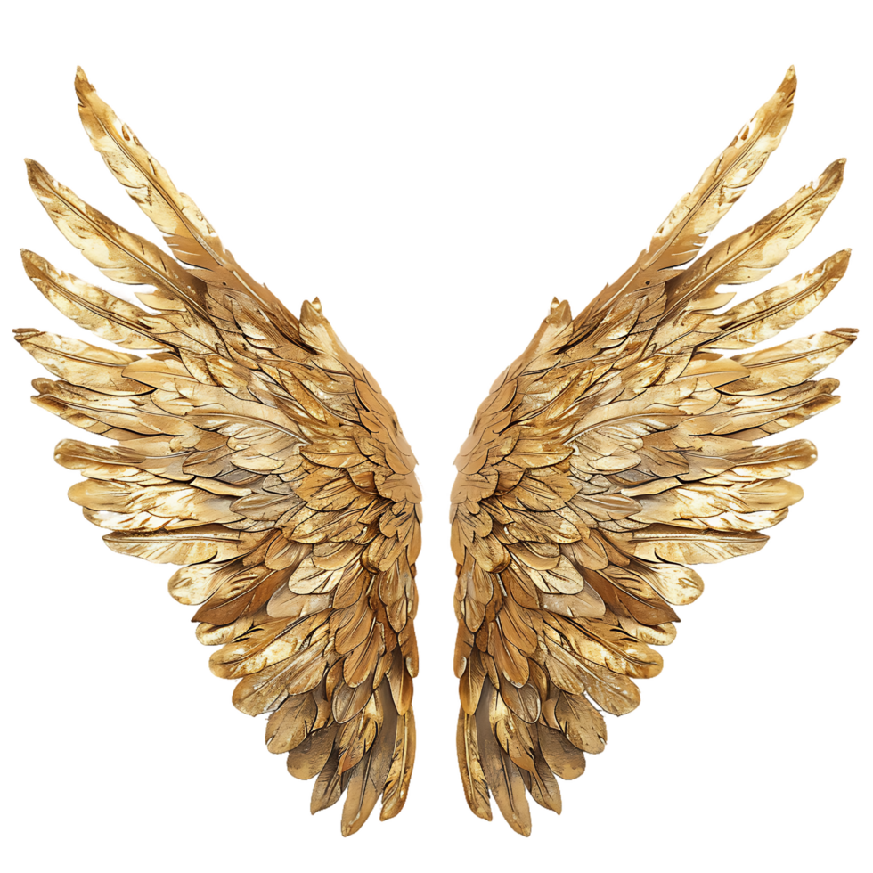 Golden Angel Wings Detail Stock Imagery Ready for Your Designs png