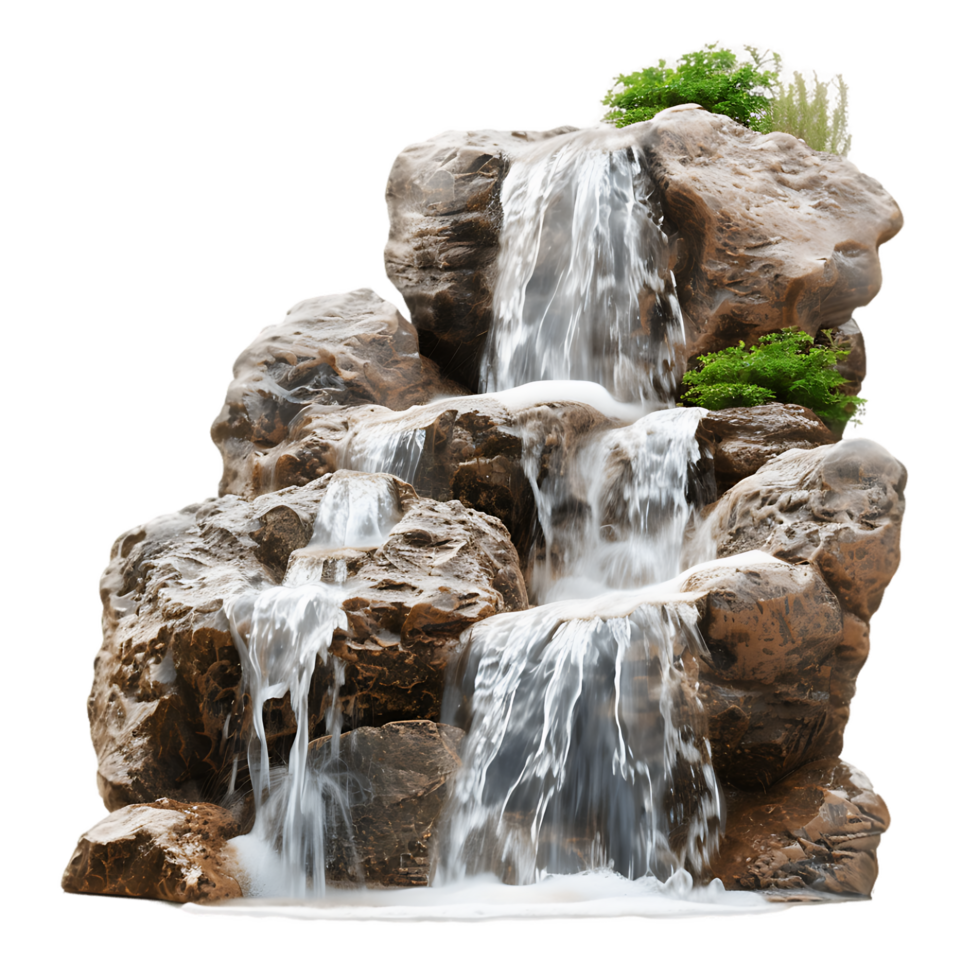 Enhance Your Projects with Isolated Waterfall in the Mountain Cut Outs png