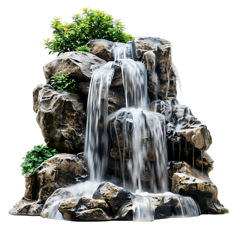 High Resolution Isolated Waterfall in the Mountain Cut Outs for Any Design Need png