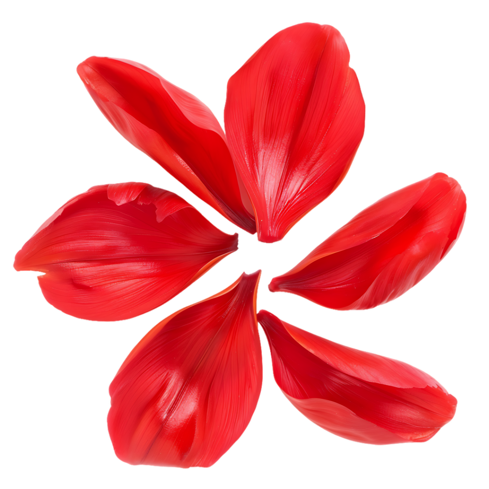 Unlock Creativity with Isolated Red Flower Petals Cut Outs png