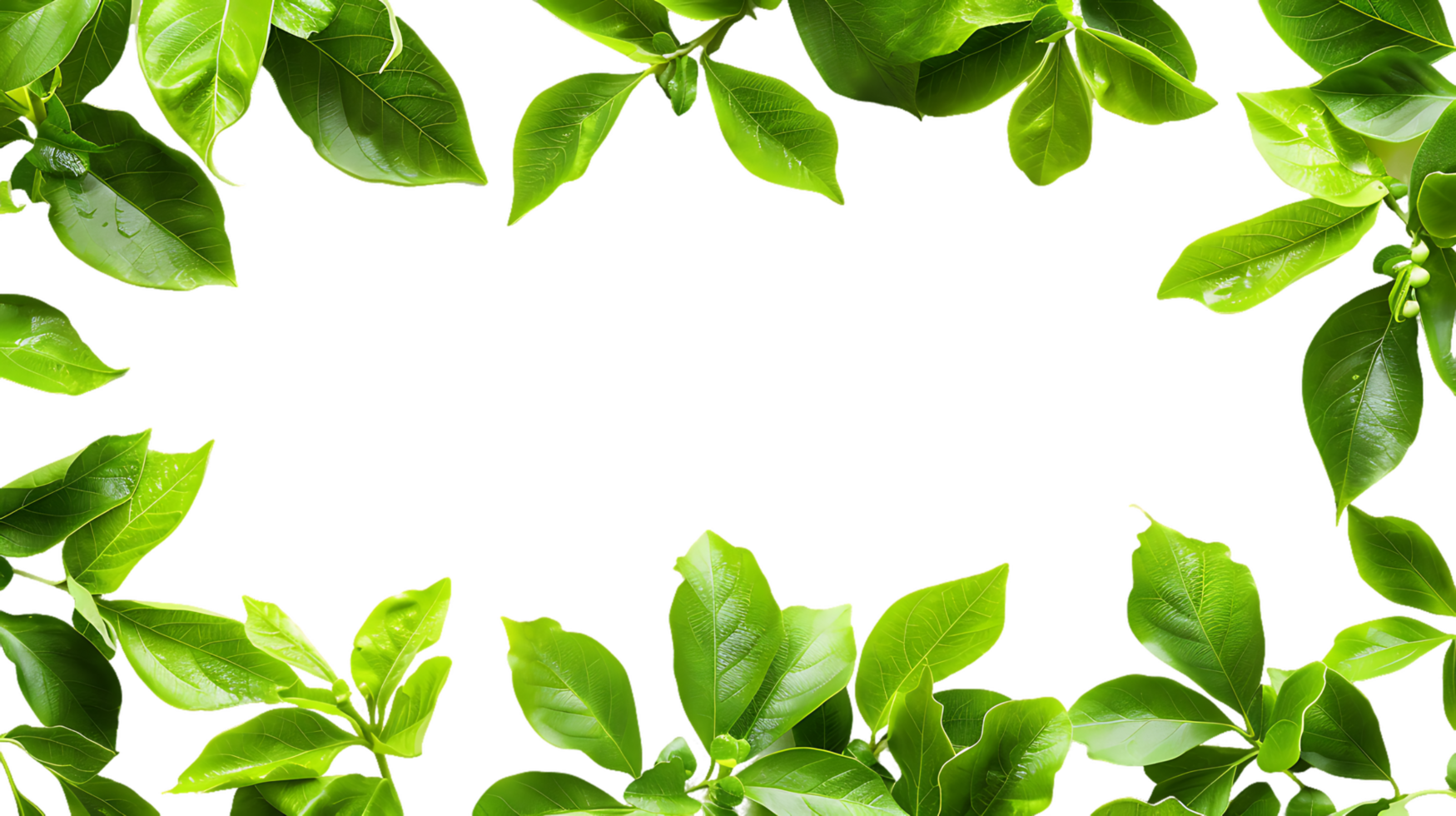 High Resolution Isolated Green Leaves Frame Cut Outs for Any Design Need png
