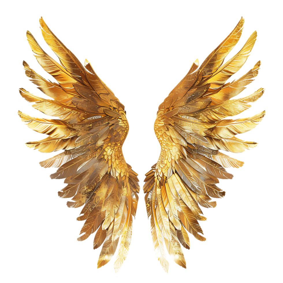 Ethereal Golden Angel Wings Images for Your Creative Projects png