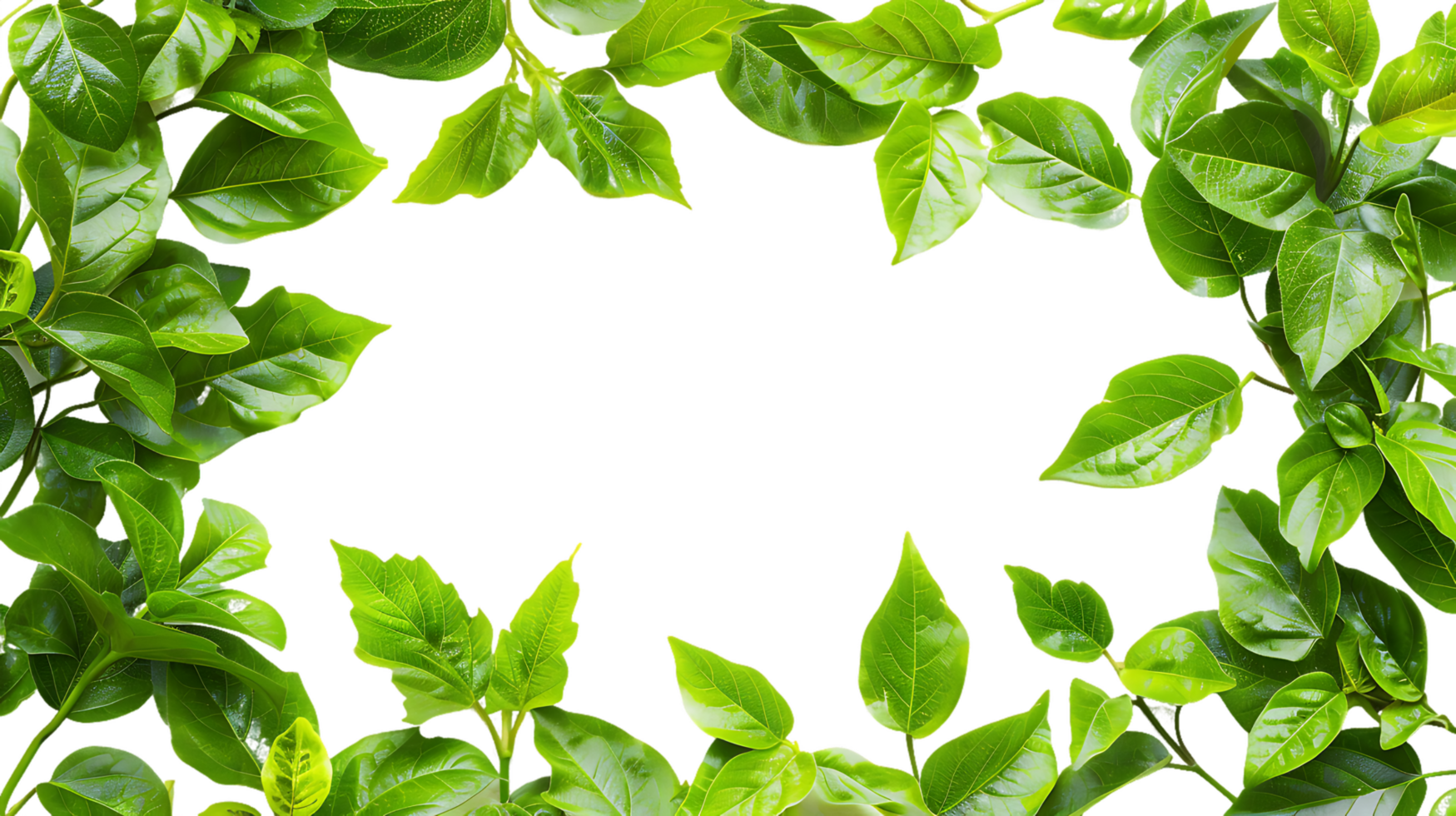 Contemporary Green Leaves Frame Images for Your Creative Projects png