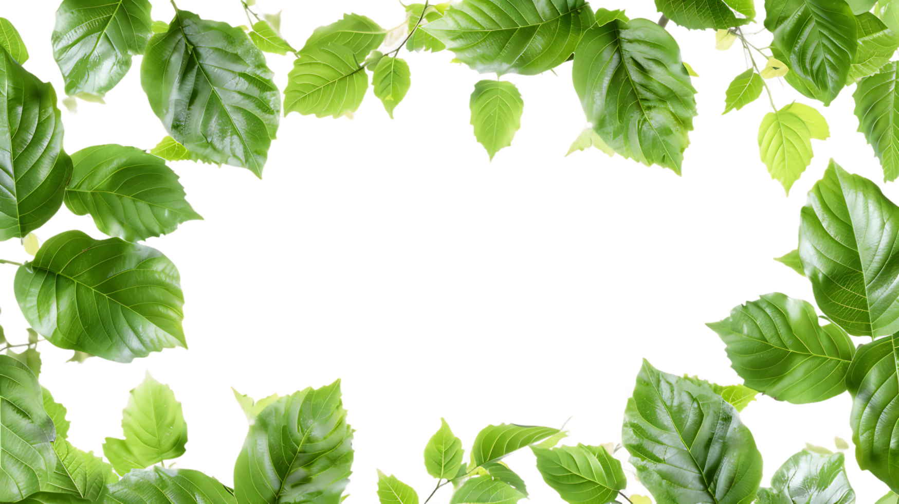 Enhance Your Projects with Isolated Green Leaves Frame Cut Outs png
