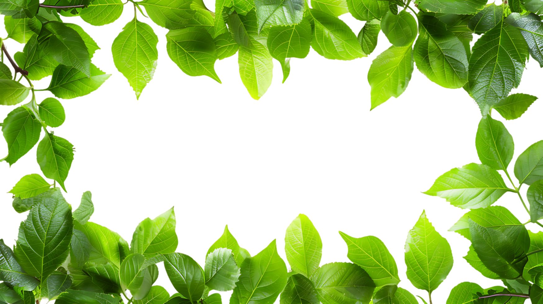Natural Green Leaves Frame Cut Outs Ready to Use Images png