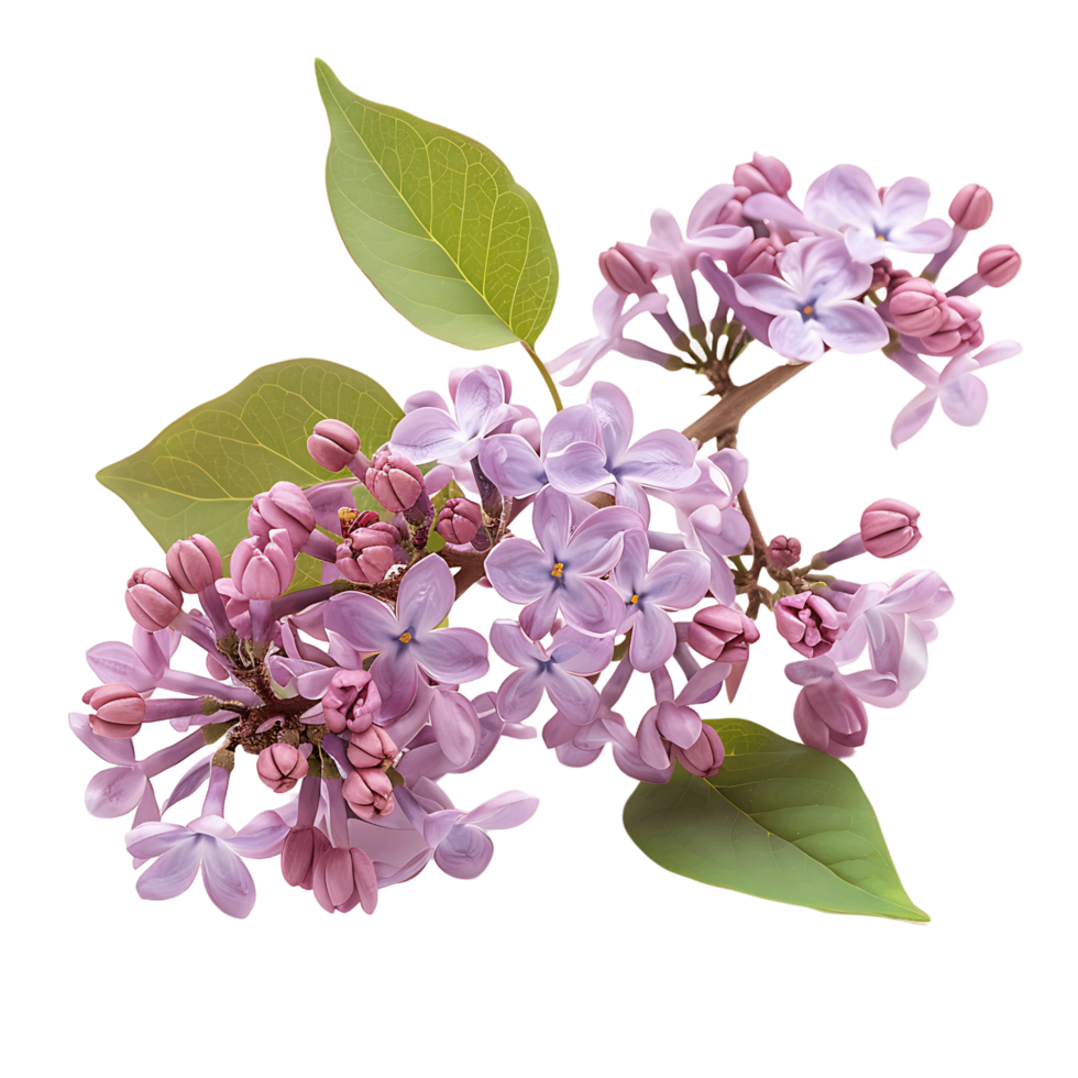 Purple Lilac Flowers Branch on Transparent Background Cut Out Stock Photo Collection png