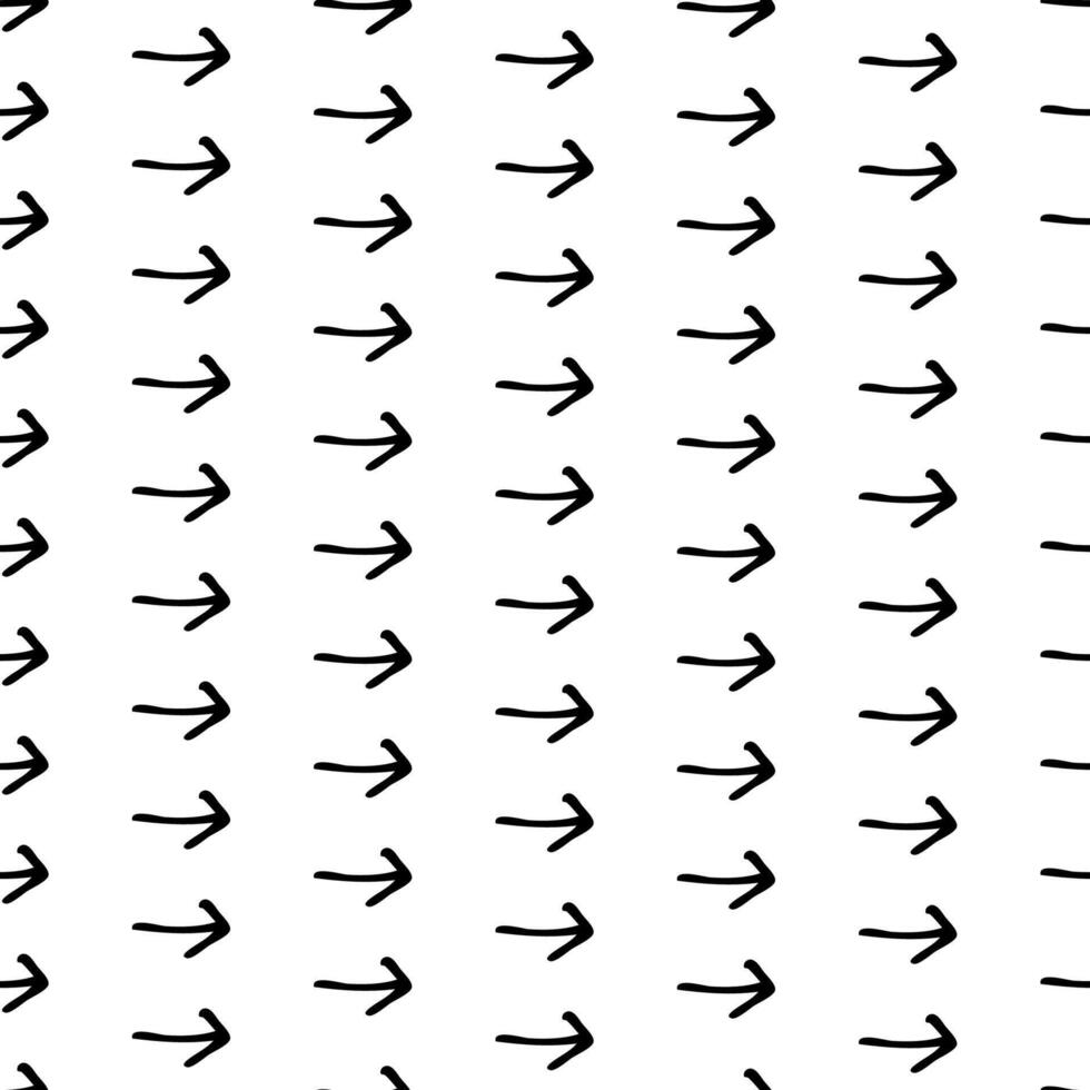 Seamless pattern with black hand drawn arrows vector