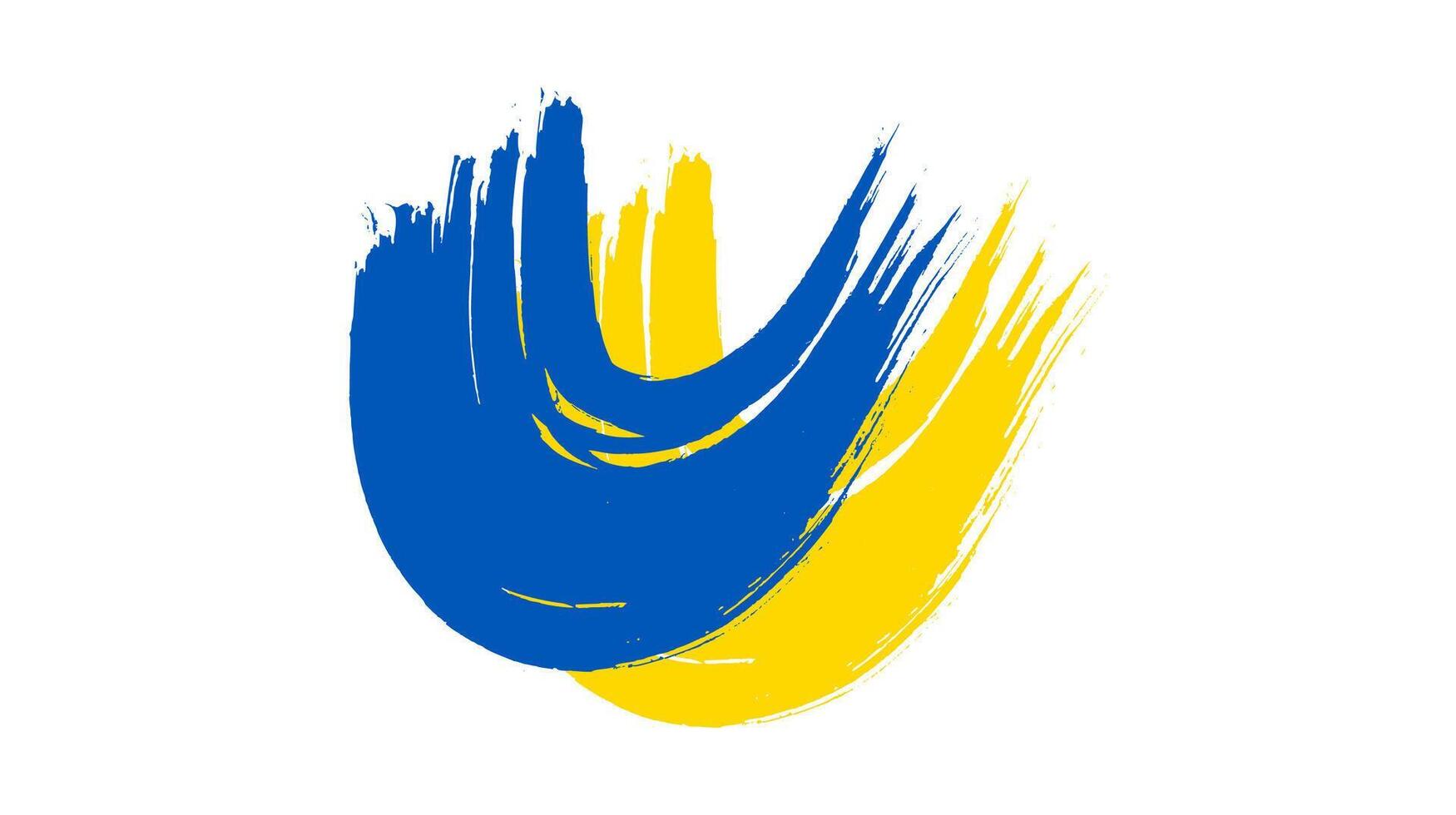 Ukrainian national flag in grunge style vector