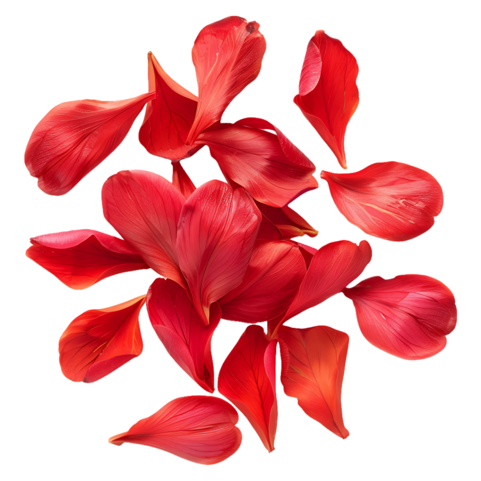 Enhance Your Projects with Isolated Red Flower Petals Cut Outs png