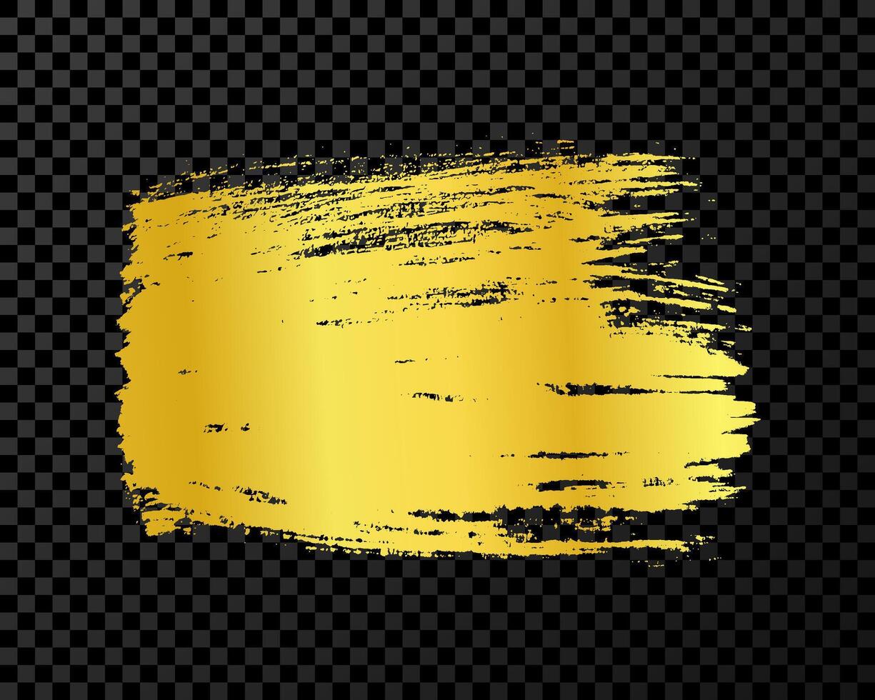 Gold brush stroke on dark background vector
