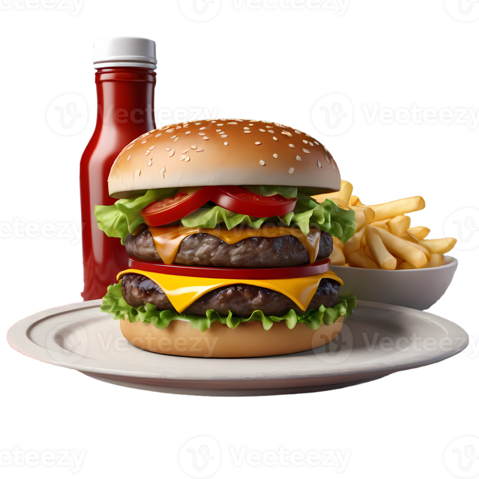 Burger isolated on transparent background png