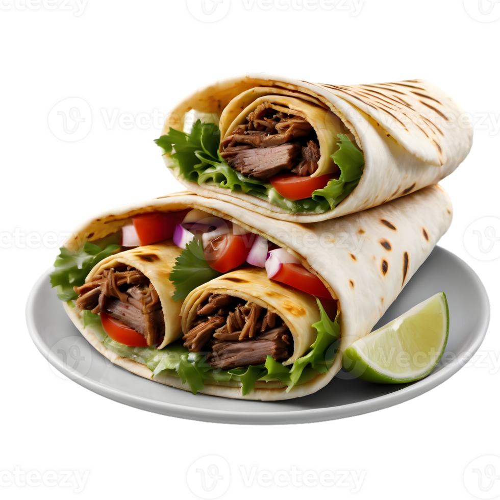 Shawarma on transparent background png
