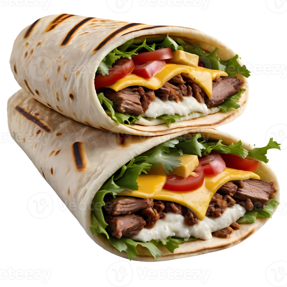 Shawarma on transparent background png