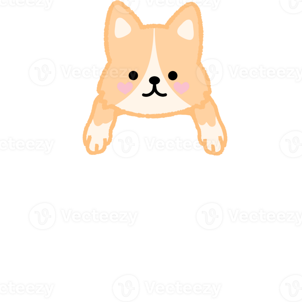 Cute label name tag with dog illustration png