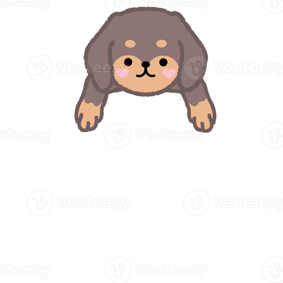 Cute label name tag with dog illustration png