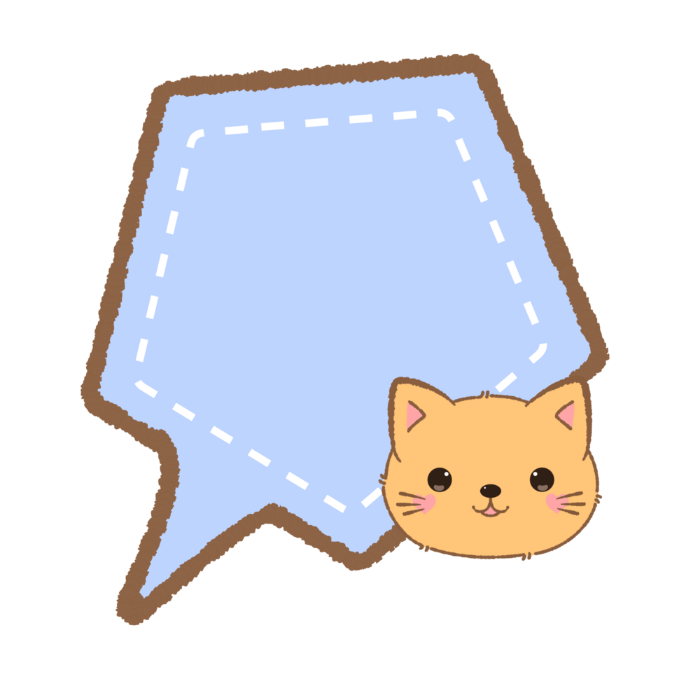 cute Speech Bubble with cat illustration png